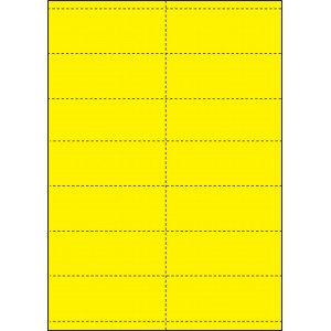 YELLOW CARD SHELF TAGS - 14 PER SHEET - TAG SIZE: 99mm x 38.1mm - A4-14QKR/Y